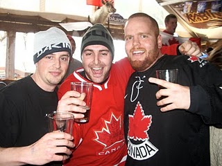 Team Canada fans at Merlin's, Whistler, 2010